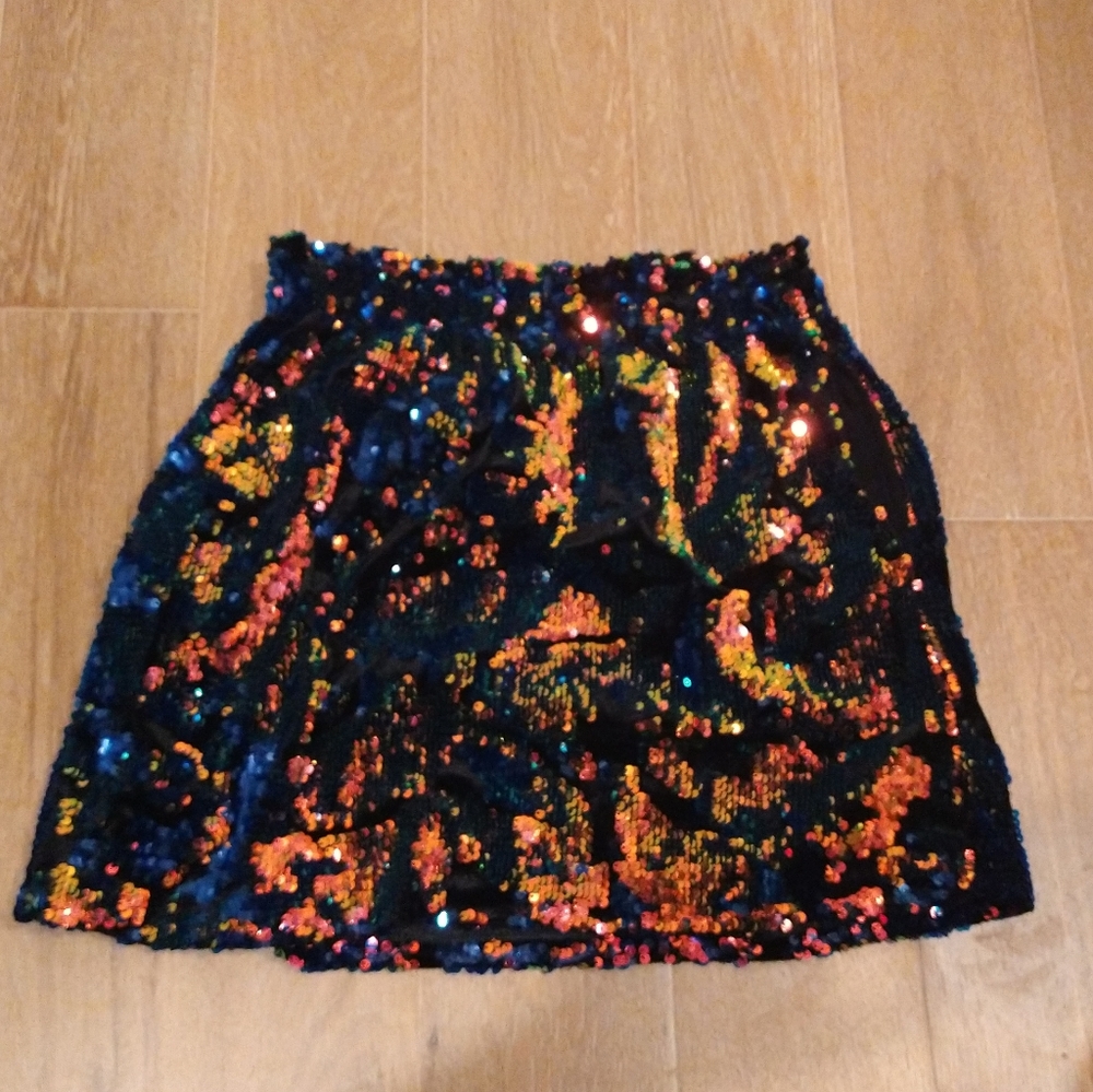 Zara sequin flip skirt